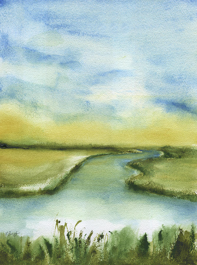 Marsh At Berwick Painting by Frank Bright