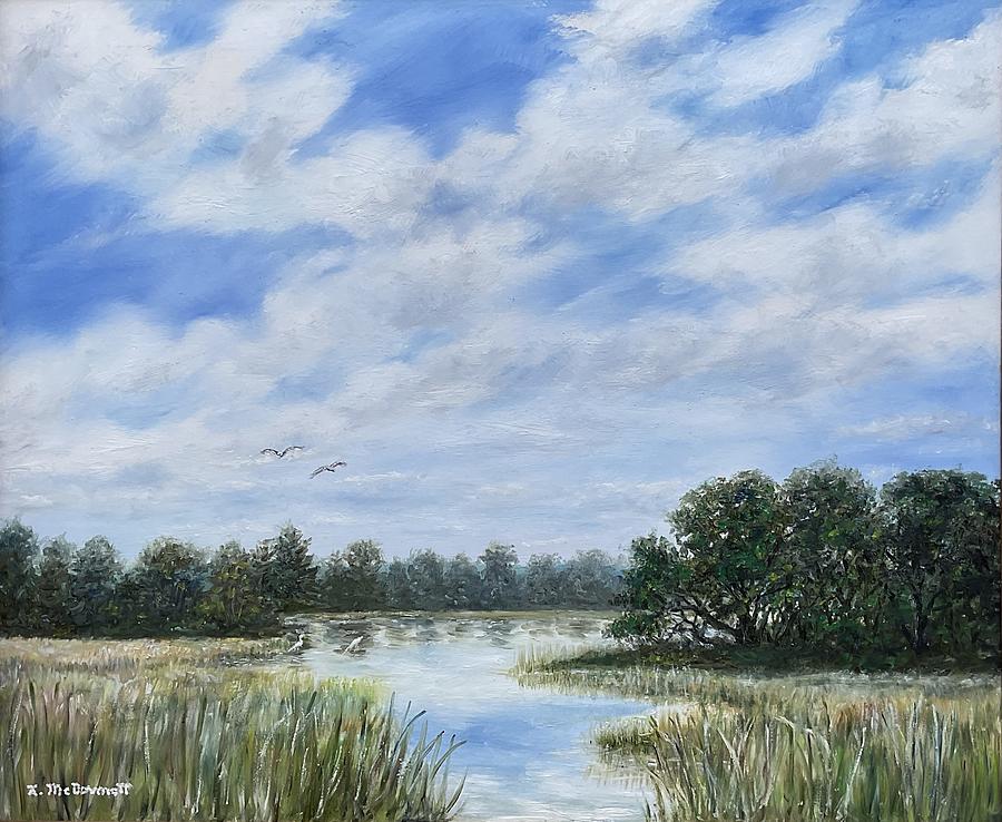 Marsh at High Tide Painting by Kathleen McDermott