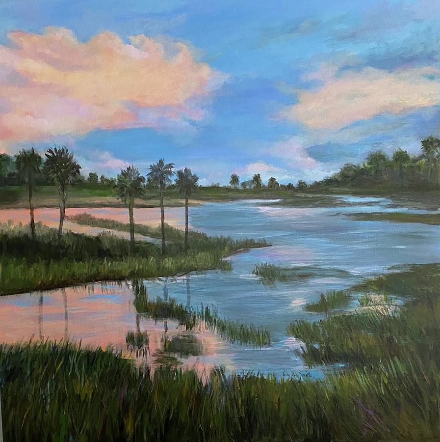 Marsh at the Marina Painting by Gloria Smith