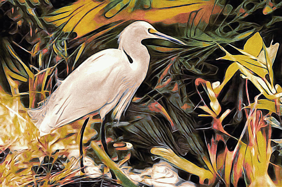 Marsh Heron Painting by Susan Maxwell Schmidt