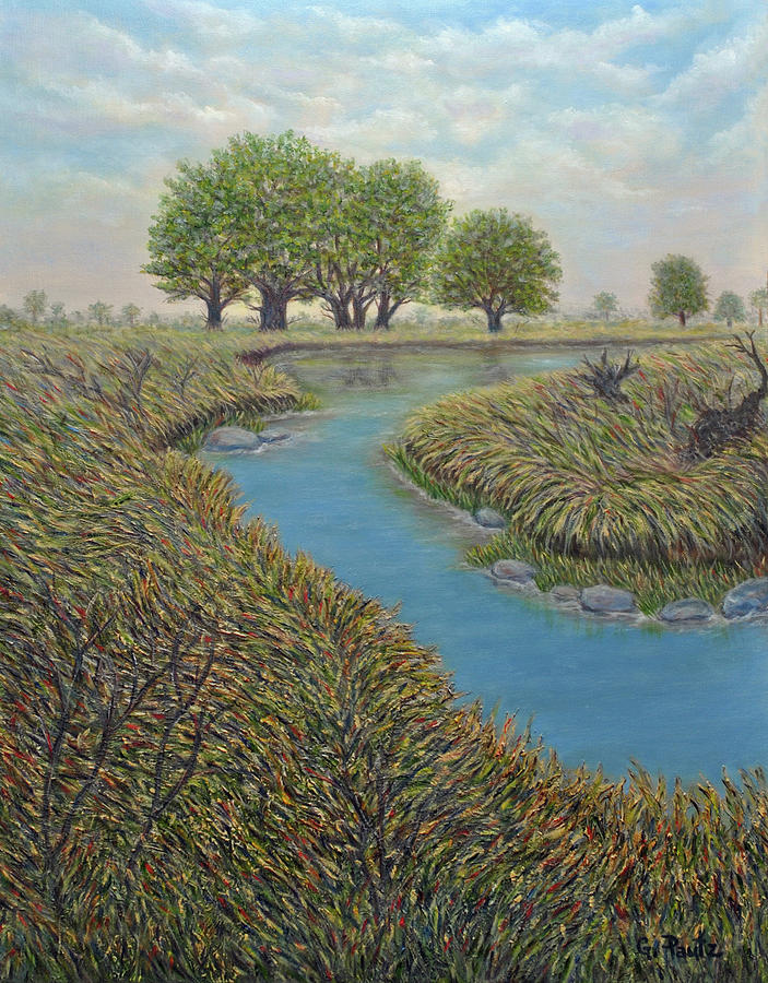 Marsh Land Painting by Gay Pautz