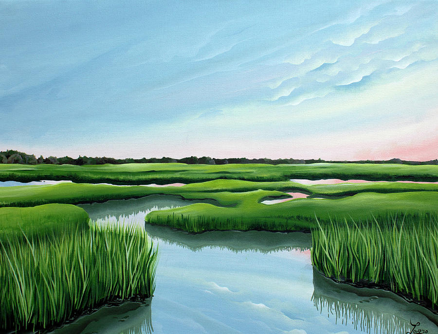 Marsh Reflections Painting by William Love