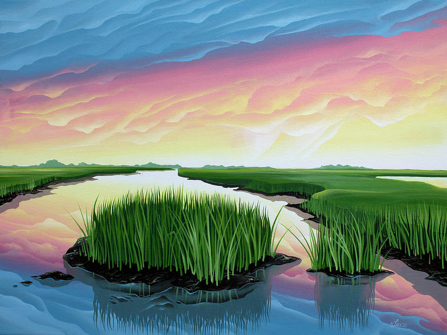 Marsh Sunrise Painting by William Love