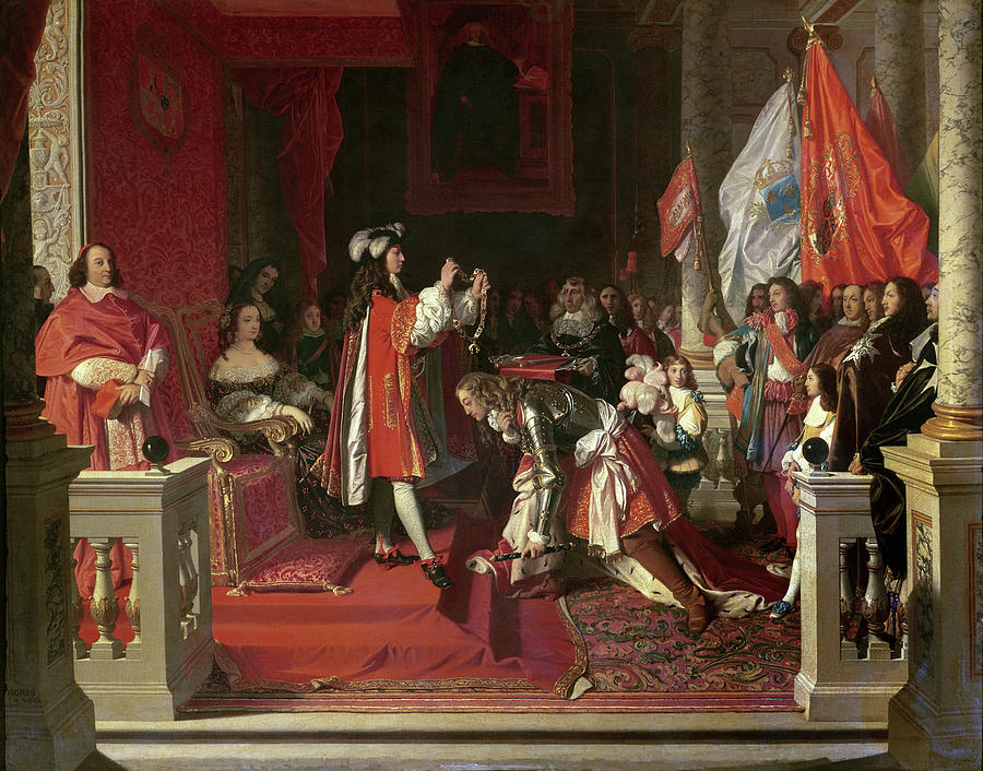 Marshal and Duke of Berwick Receiving From Philip V Golden Fleece Order for the Battle of Almansa. Painting by Jean Auguste Dominique Ingres