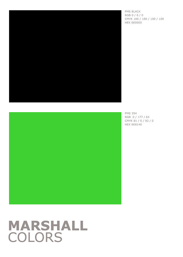 Marshall College Sports Team Official Colors Palette Minimalist Mixed ...