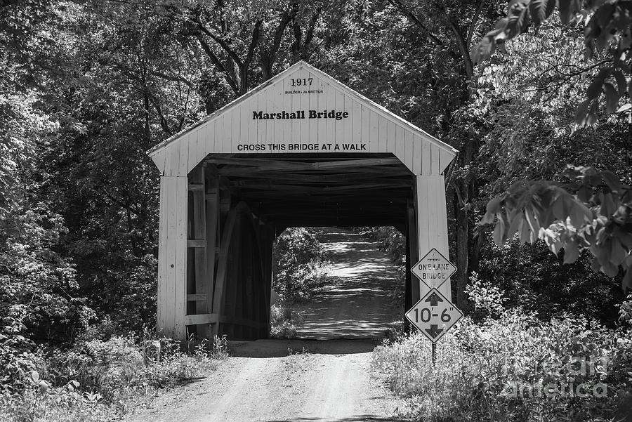 Marshall Covered Bridge - Parke County - Indiana Photograph by Gary Whitton