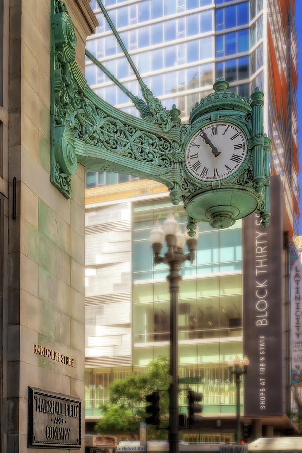Marshall Field Street Corner Clock - Chicago Photograph by Susan Rissi Tregoning