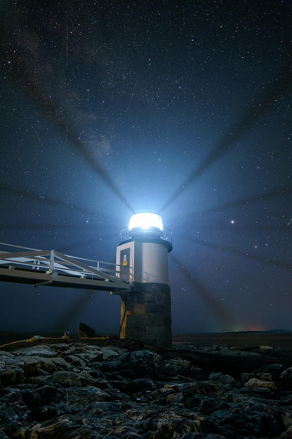 Lighthouse Photograph - Marshall Point and the Milky Way by Kristen Wilkinson