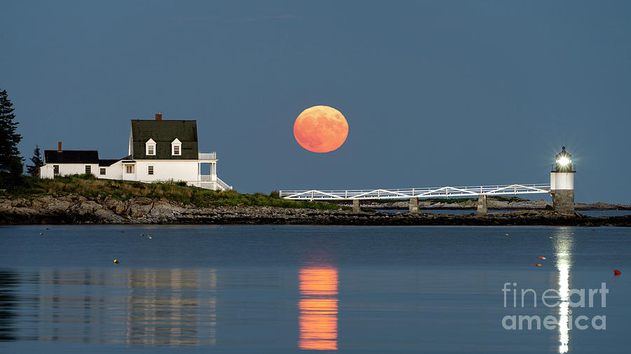Marshall Point Full Buck Moon Moonrise Photograph by Craig Shaknis