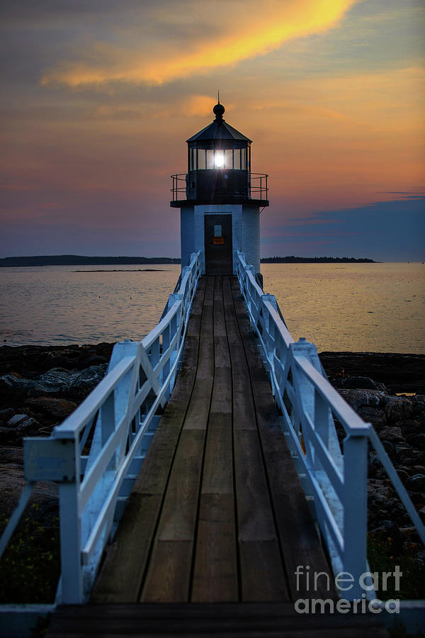 Marshall Point Lighthouse, Port Clyde, Maine at Sunset Photograph by Diane Diederich