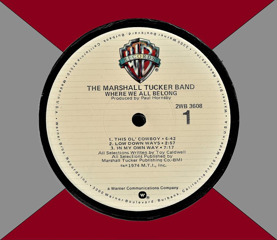 Lp Painting - Marshall Tucker Band Where We Belong LP Label by Doug Siegel