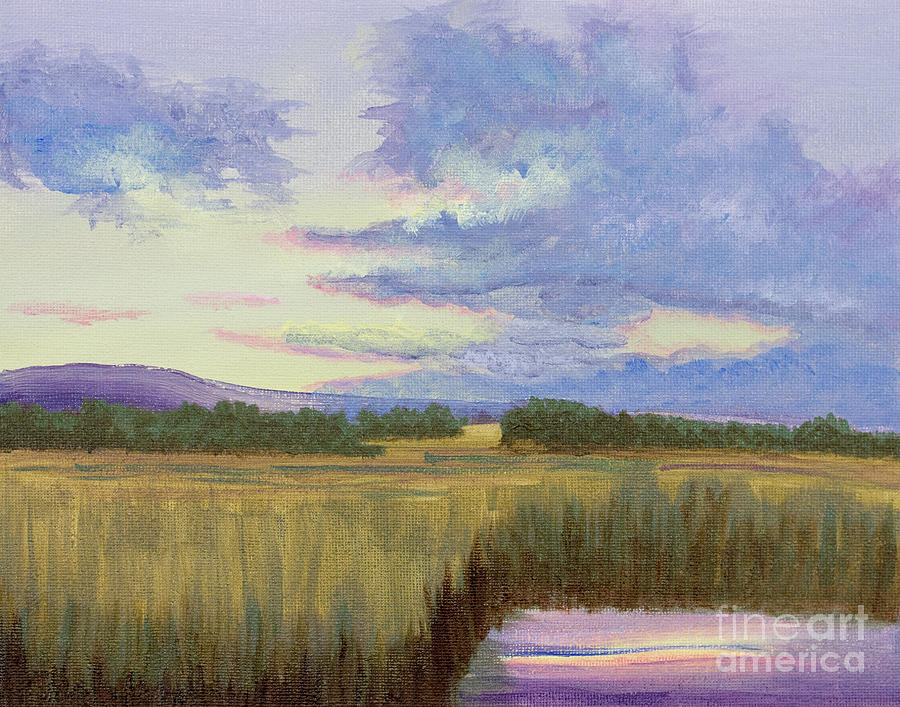 Marshland Twfilight Painting by Norma Appleton