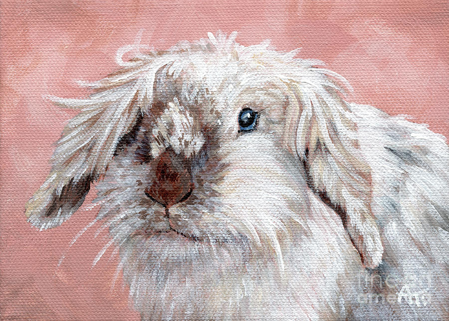 Marshmallow - Bunny Painting Painting by Annie Troe