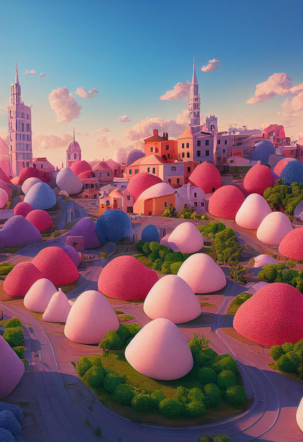 Marshmallow City In Italy In The Style Of Pixar C66455636b6455636455635 