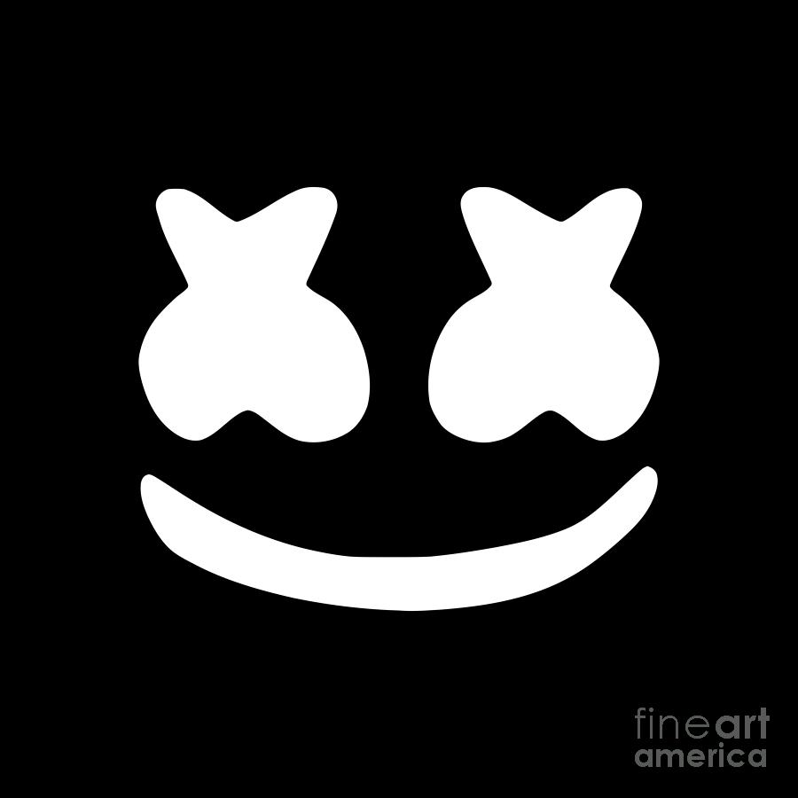 How to Draw Marshmello Face Logo Easy Step by Step - YouTube