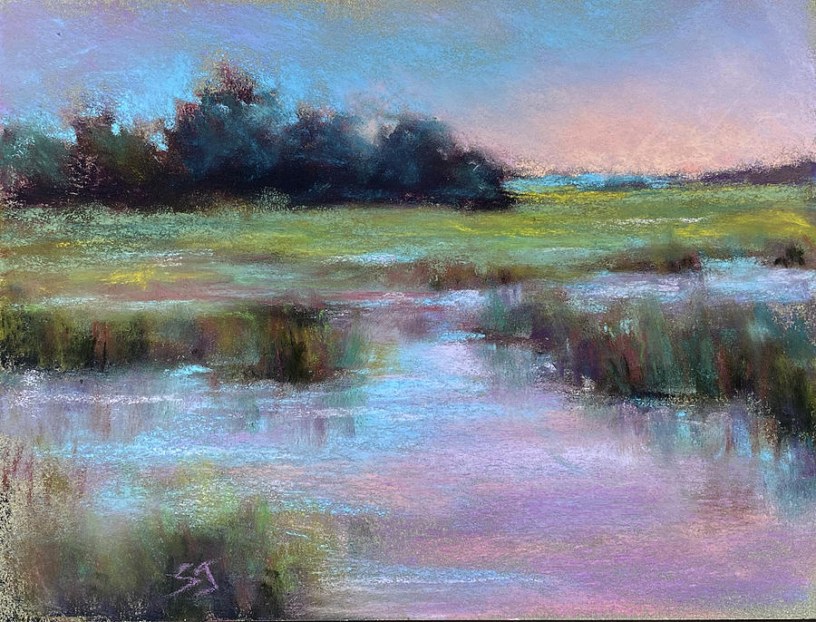 Marshy Blues Painting by Susan Jenkins