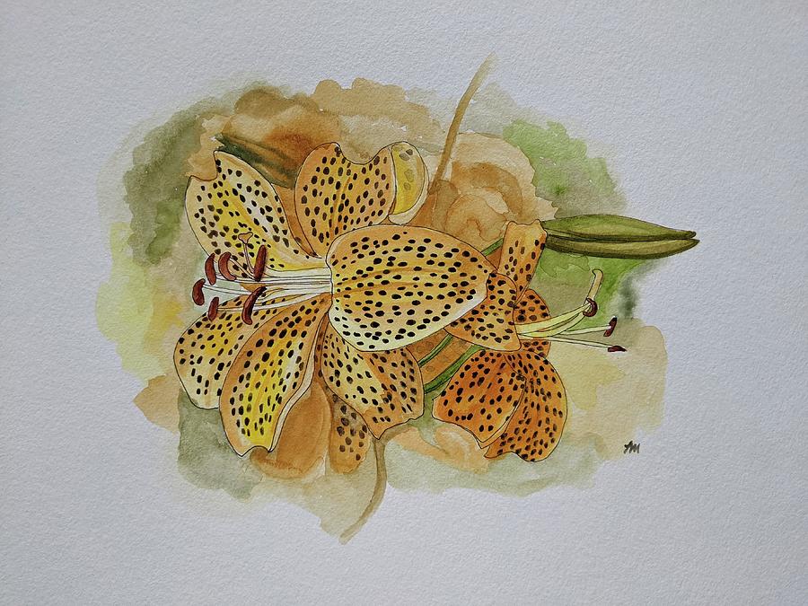 Martagon tiger lilies Painting by Lisa Mutch