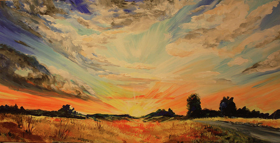 Martel sunset  Painting by Nedra Russ