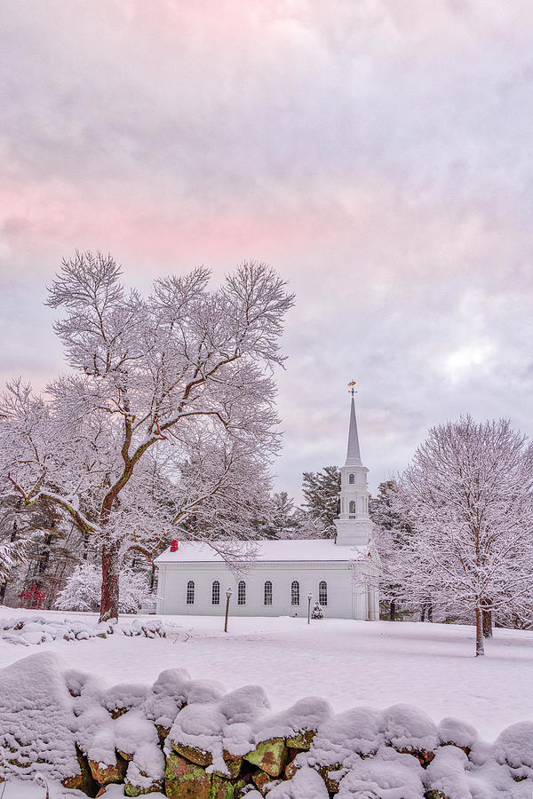 Martha-Mary Chapel in a Winter Wonderland Photograph by Juergen Roth