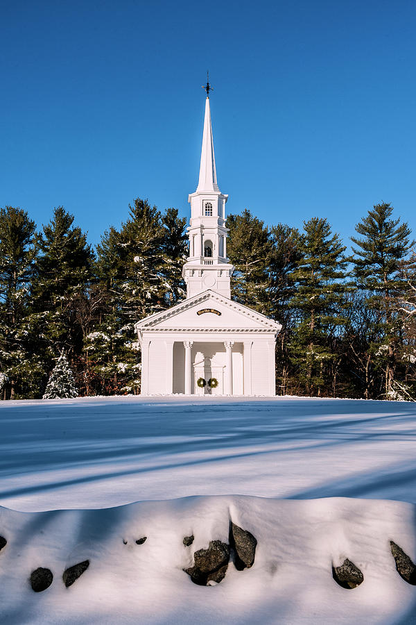 Martha-Mary Chapel under the snow Photograph by Jean-Pierre Ducondi