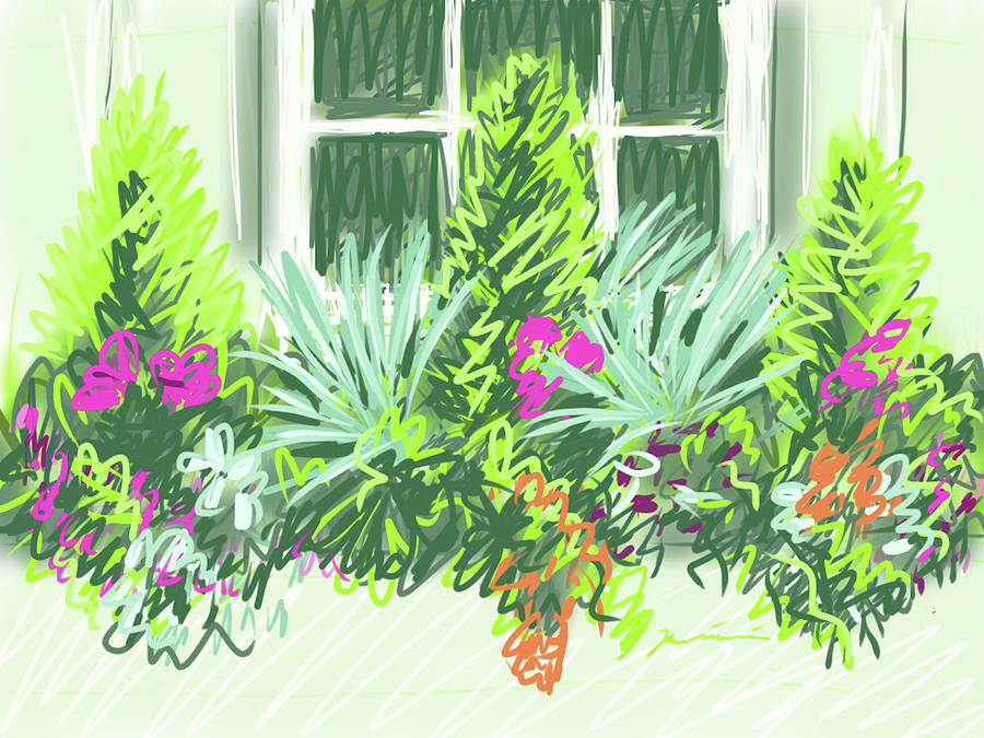 Marthas Charleston Windowbox Painting by Jean Pacheco Ravinski