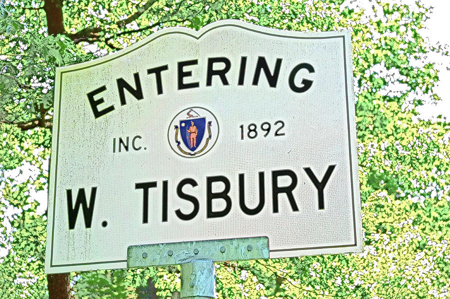 Martha's Vineyard - 27 - West Tisbury Town-line Sign Photograph By 