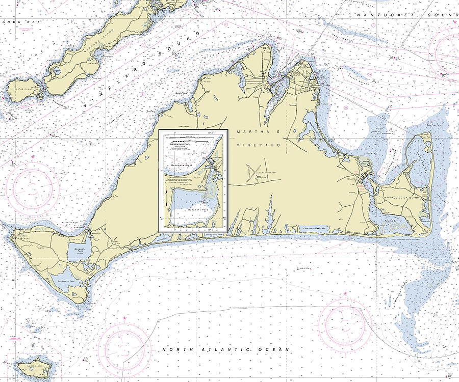 Marthas Vineyard Massachusetts Nautical Chart Digital Art by Sea Koast