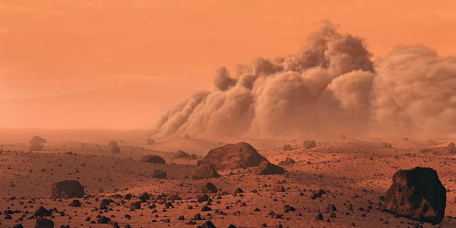 Martian dust storm, illustration Drawing by Mark Garlick/science Photo Library