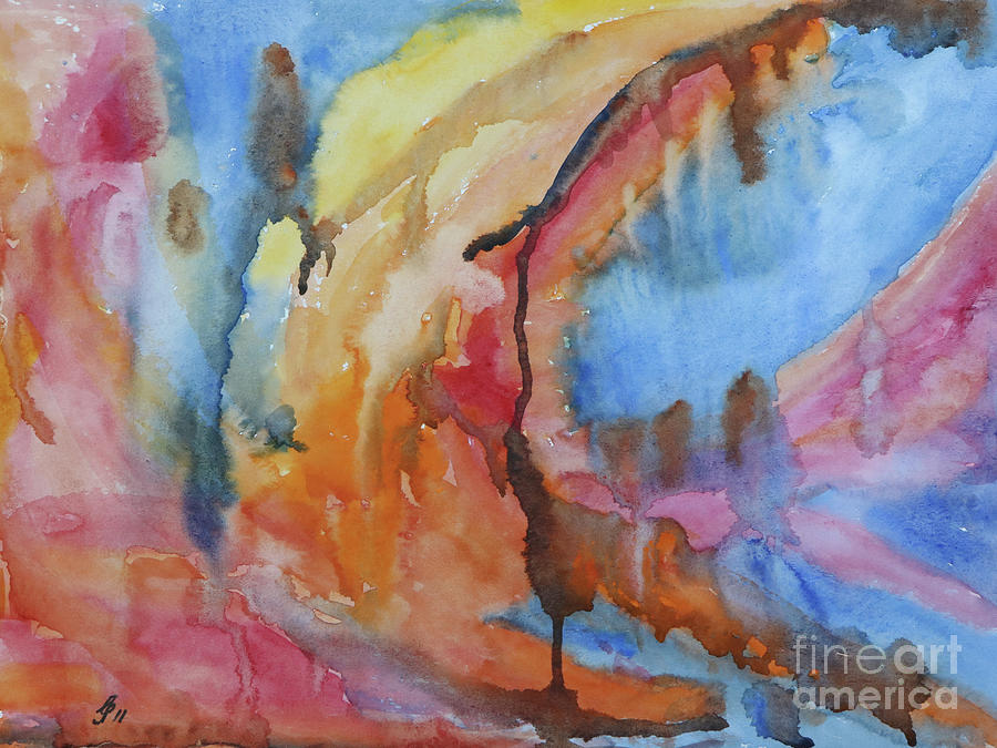 Abstract Painting - Martian Landscape by Christiane Schulze Art And Photography