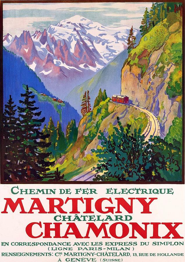 Martigny Chamonix Drawing by Vintage | Fine Art America