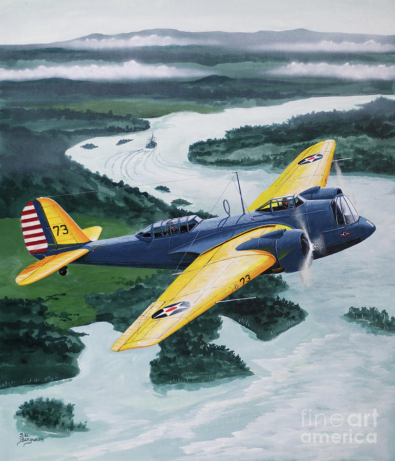 Martin B-10B Painting by Steve Ferguson