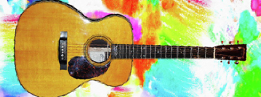 Martin Guitar Watercolor Photograph by Bill Cannon