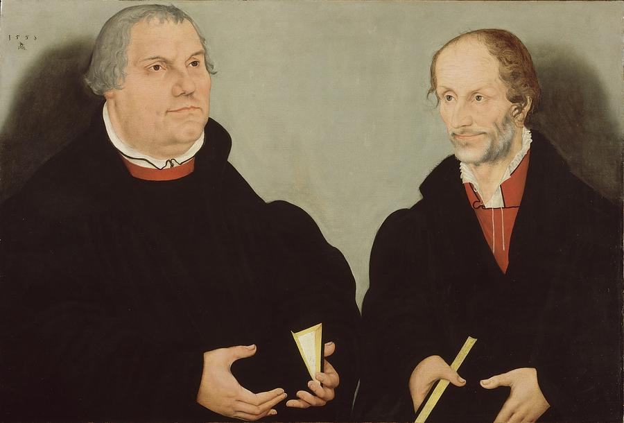 Martin Luther And Philipp Melanchthon Painting By Lucas Cranach The ...