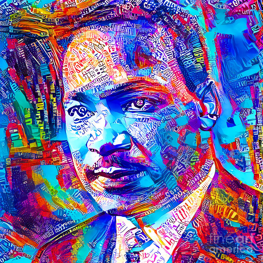 Martin Luther King Jr Civil Rights Leader In Vibrant Modern Contemporary Urban Style 20210703 square Photograph by Wingsdomain Art and Photography