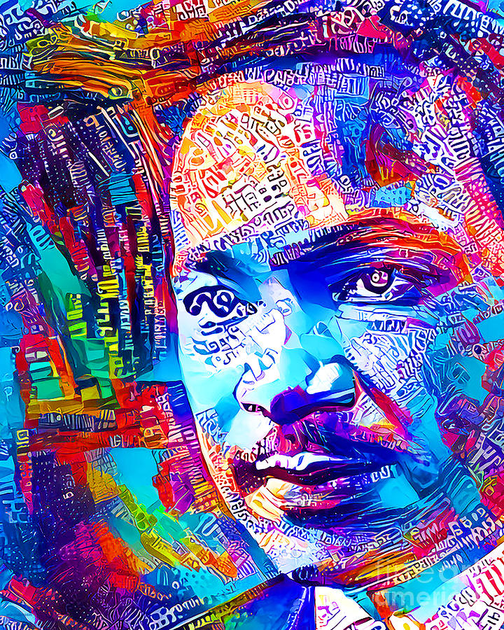 Martin Luther King Jr Civil Rights Leader In Vibrant Modern Contemporary Urban Style 20210703 v2 Photograph by Wingsdomain Art and Photography