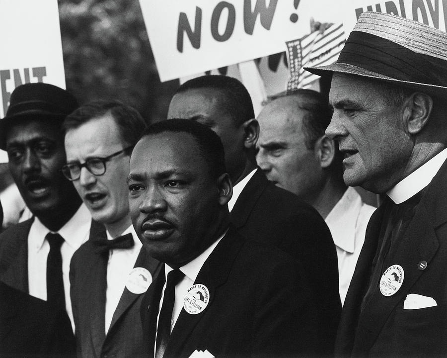 Black And White Photograph - Martin Luther King Jr during the Civil Rights March on Washington by Rowland Scherman