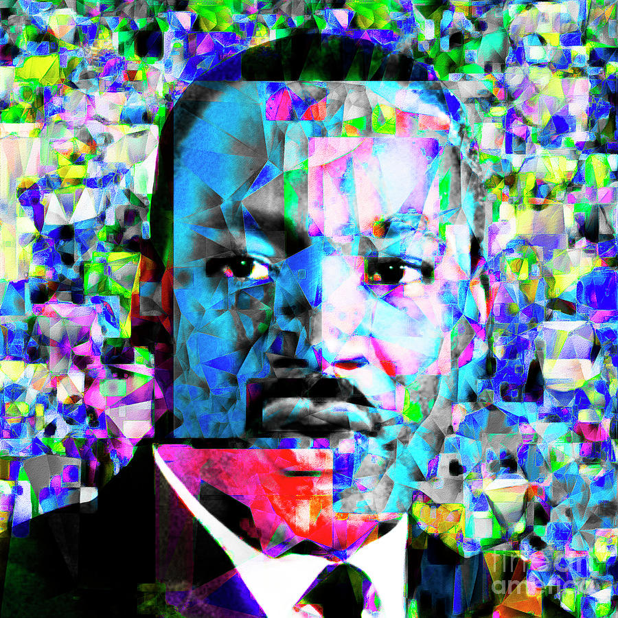 Black Panther Movie Photograph - Martin Luther King Jr in Abstract Cubism 20170401 by Wingsdomain Art and Photography