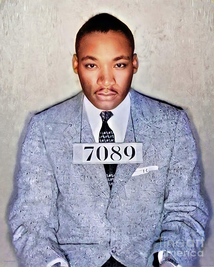Martin Luther King Jr Mugshot Restored Colorized and Enhanced 20230622 v2b Photograph by Wingsdomain Art and Photography