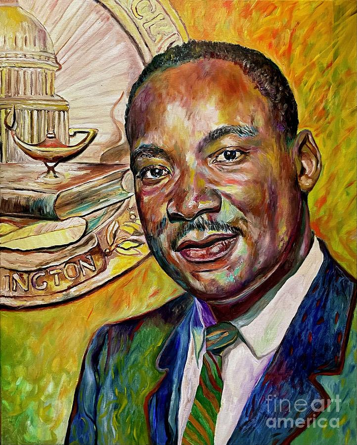 Gone With The Wind Painting - Martin Luther King Jr Oil Painting by Suzann Sines