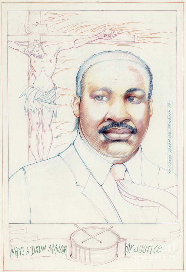 Martin Luther King Drawing by William Hart McNichols