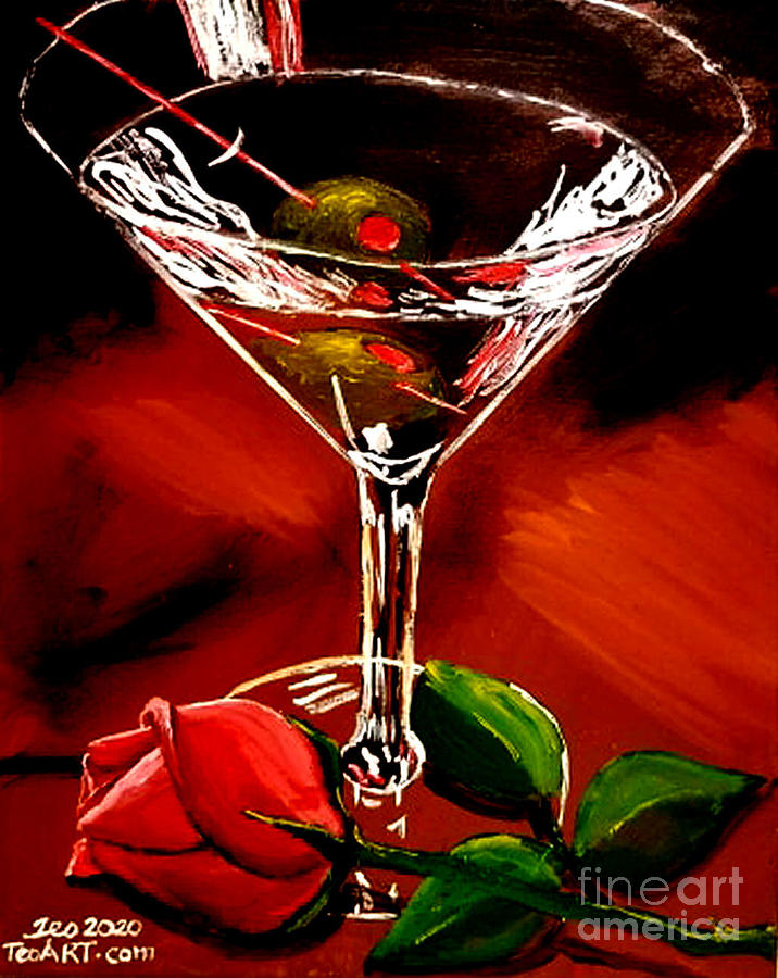 Martini And A Rose Painting