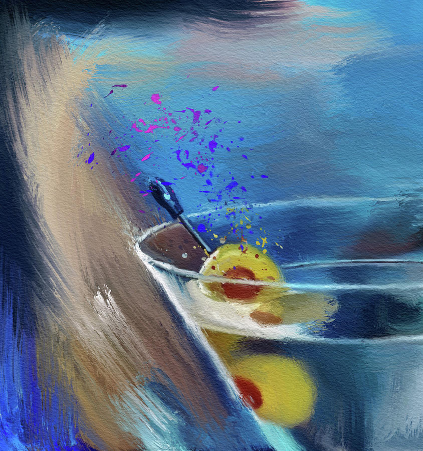 Martini and Olives in Blue Digital Art by Tanya Gordeeva