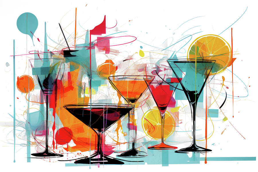 Martini Cocktail Illustration Digital Art by Imagine ART