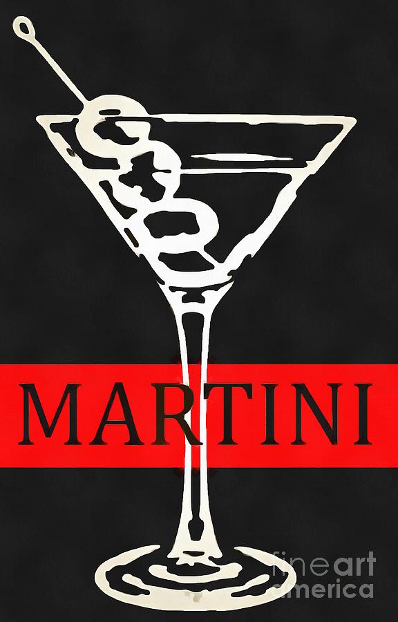 Martini Digital Art - Martini Pop Art by Edward Fielding