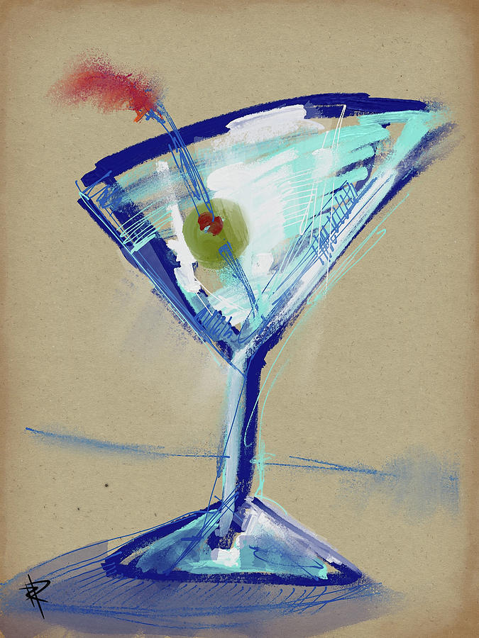 Martini Mixed Media by Russell Pierce