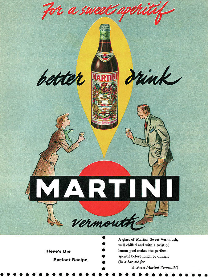 Martini Vermouth Painting by Vintage Alcohol Posters - Fine Art America