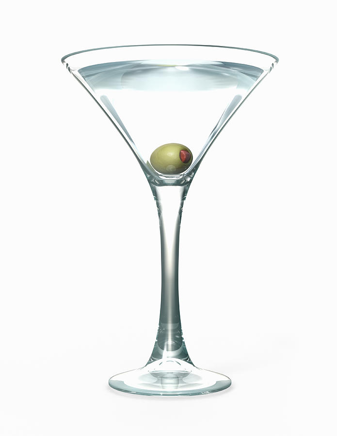 Martini with an olive Photograph by Burazin