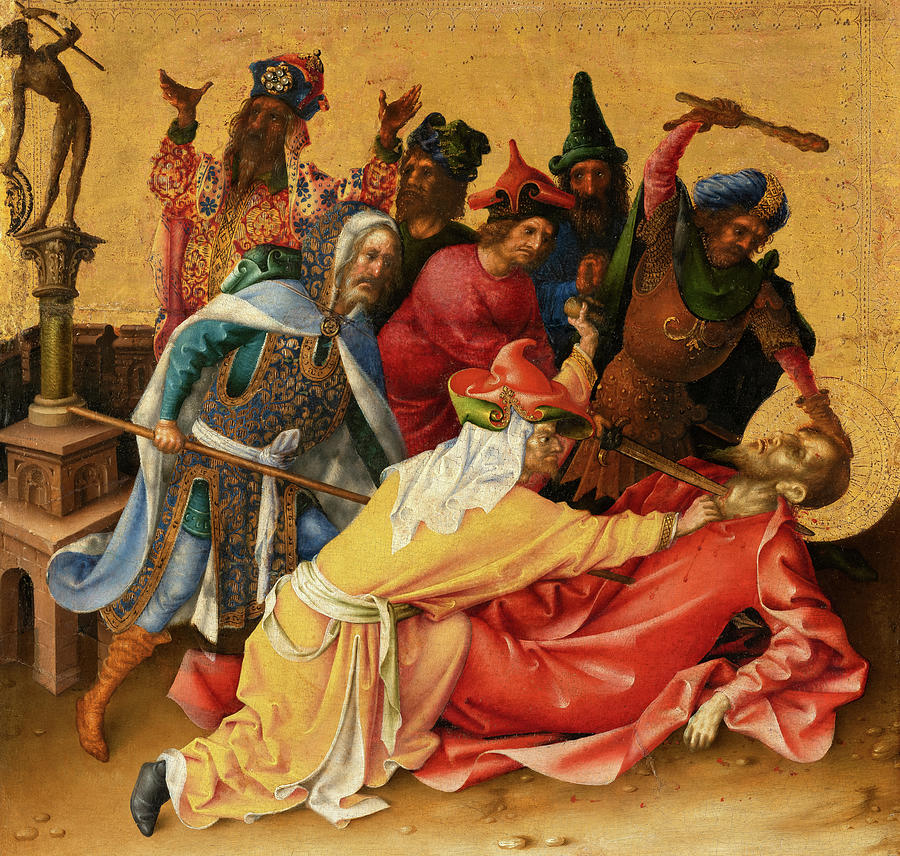 Jesus Christ Painting - Martyrdom of Saint Thomas by Stefan Lochner