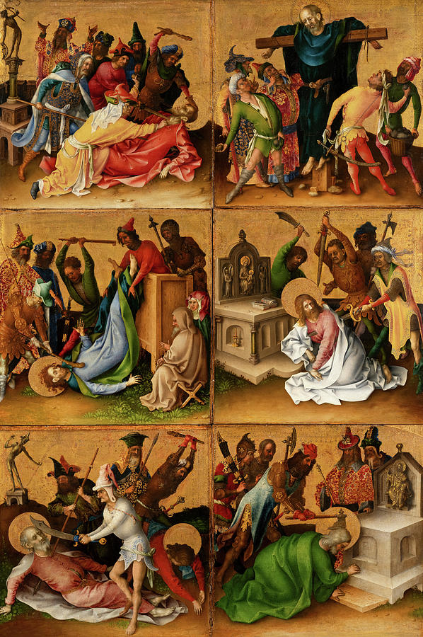 Jesus Christ Painting - Martyrdom of the Apostles, Right Panel by Stefan Lochner