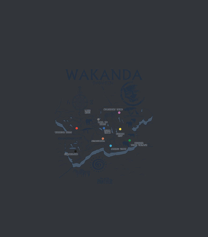 Marvel Black Panther Kingdom of Wakanda Map Digital Art by Dayle Aayesh ...